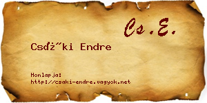Csáki Endre névjegykártya