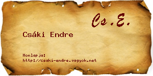 Csáki Endre névjegykártya